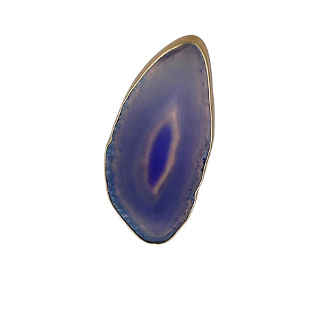 Alchemia Purple Agate Slice Adjustable Ring
